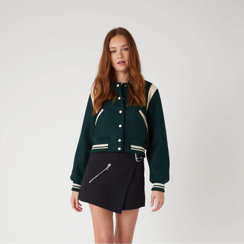 NWT Blank NYC Smart Move Woven Varsity Bomber Jacket - Picture 3 of 4
